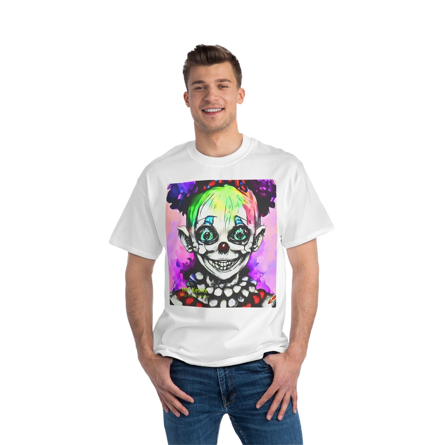 TUMBLES - Unisex Oversize Tee - Colorful and Quirky Clown Art T-Shirt!