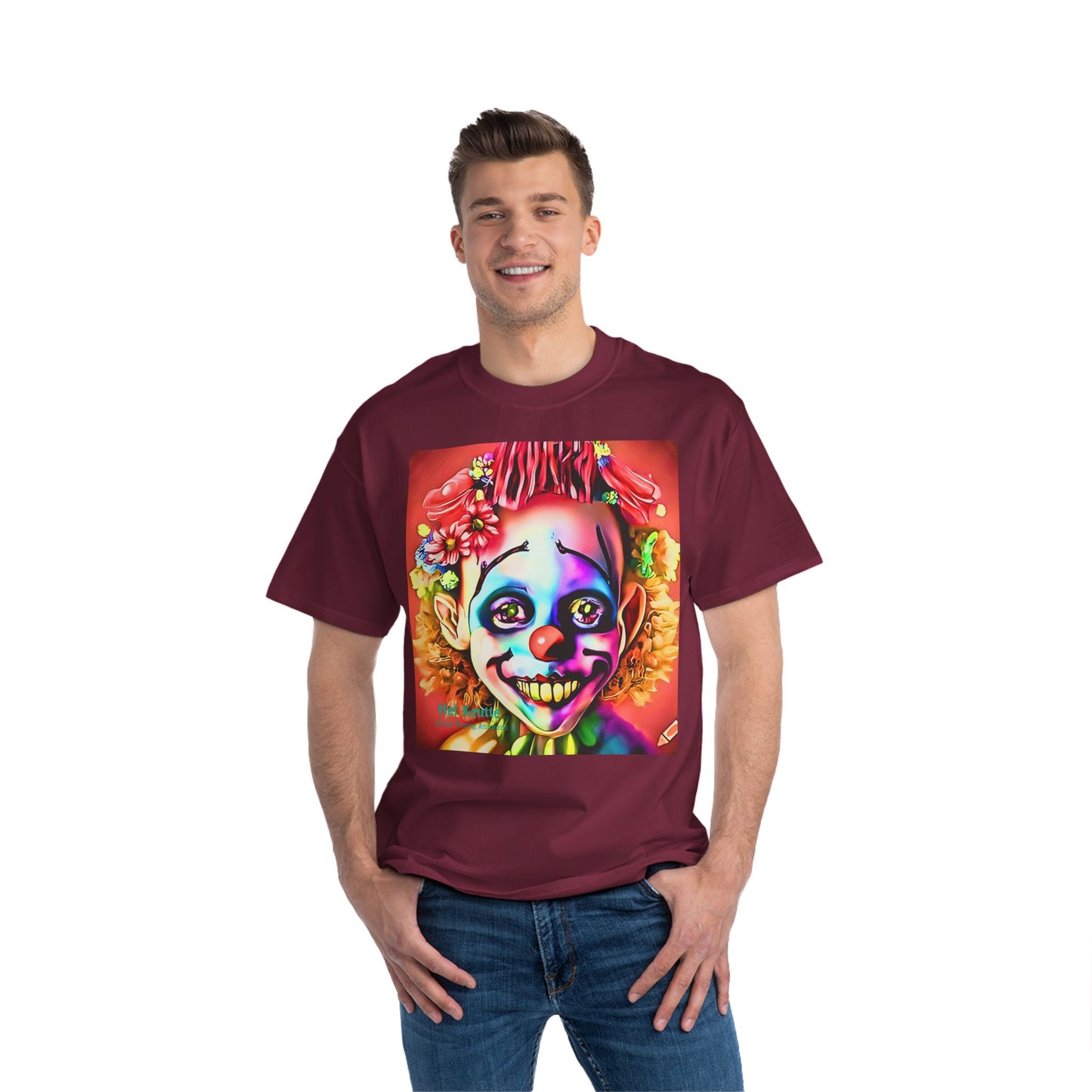 SQUEAKY - Unisex Oversize Tee - Colorful and Quirky Clown Art T-Shirt!
