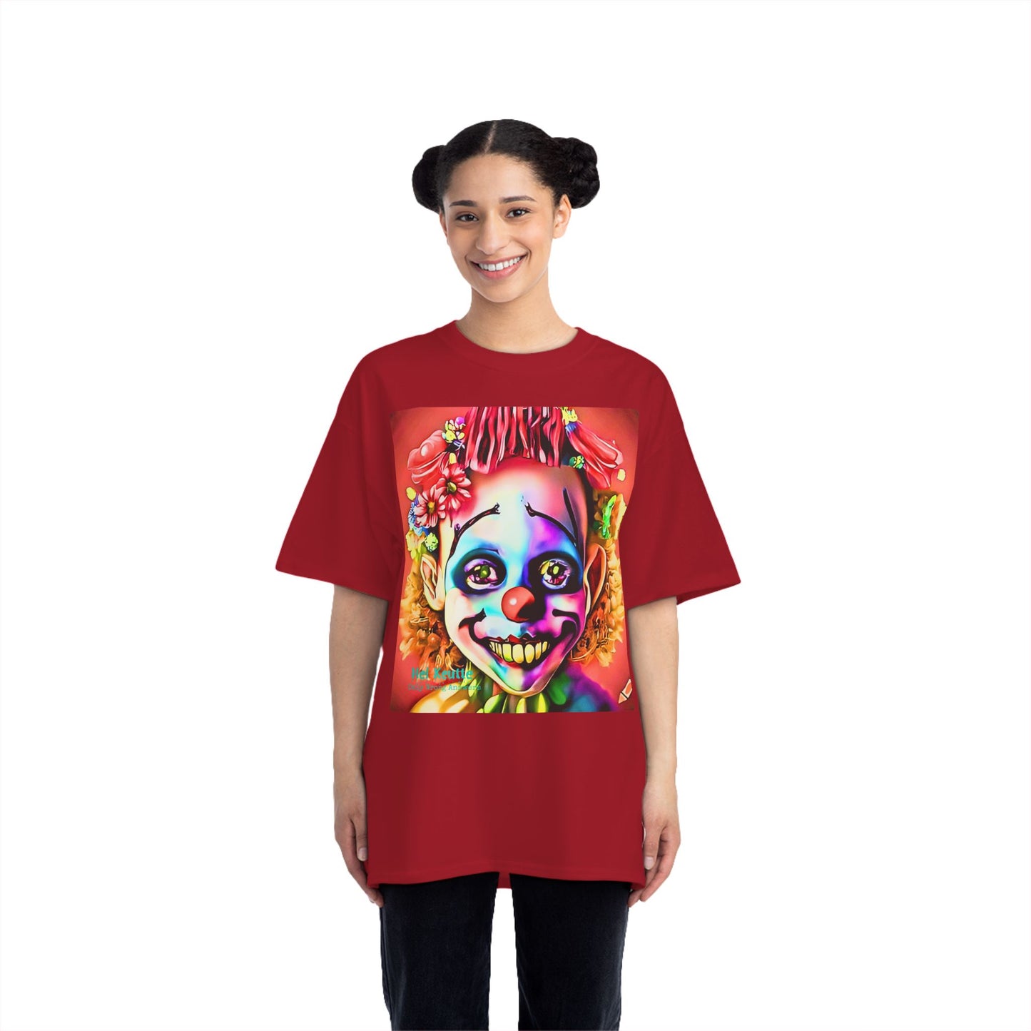 SQUEAKY - Unisex Oversize Tee - Colorful and Quirky Clown Art T-Shirt!