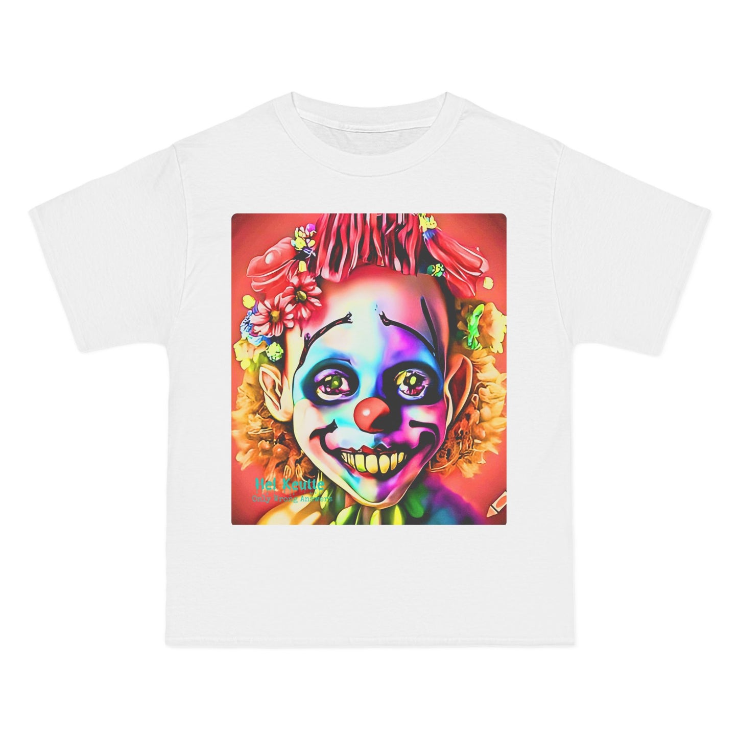SQUEAKY - Unisex Oversize Tee - Colorful and Quirky Clown Art T-Shirt!